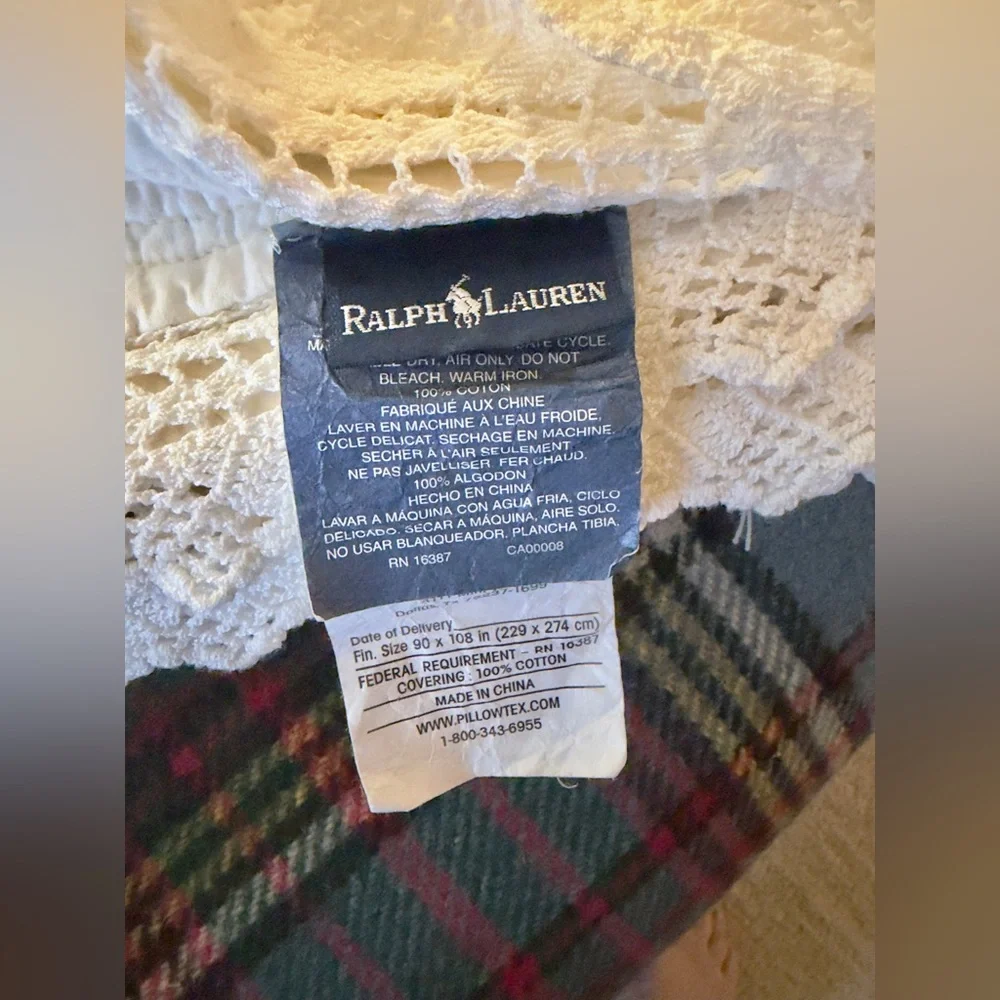 Vintage Ralph Lauren King 90x108 Crochet 100% Cotton Matlasse Quilt - Picture 3 of 5